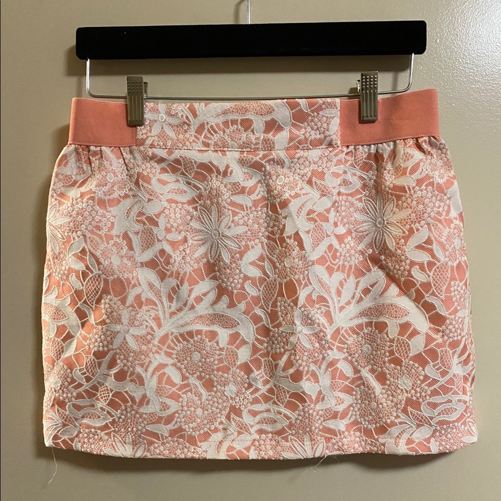 Pink and White Lace Skirt